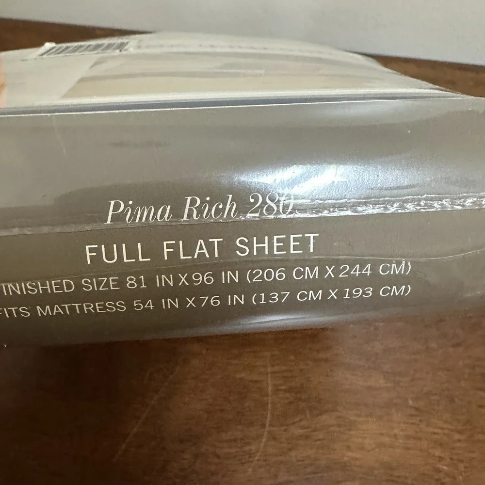 Vintage Wamsutta Pima Rich Full Flat Brown Stripe Sheet 280 thread count NOS NEW